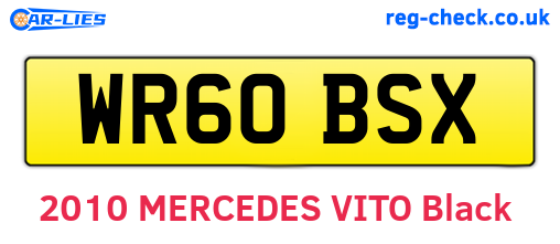 WR60BSX are the vehicle registration plates.