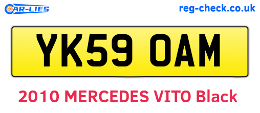 YK59OAM are the vehicle registration plates.