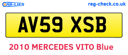 AV59XSB are the vehicle registration plates.