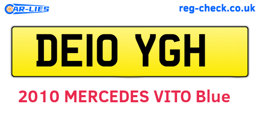 DE10YGH are the vehicle registration plates.