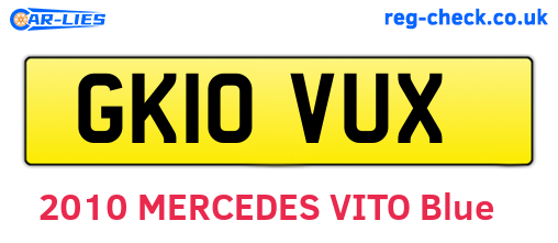 GK10VUX are the vehicle registration plates.