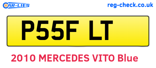 P55FLT are the vehicle registration plates.