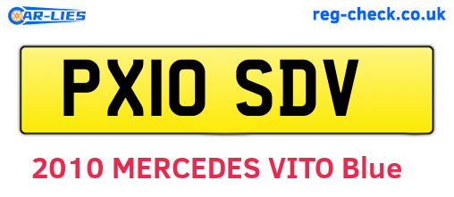 PX10SDV are the vehicle registration plates.