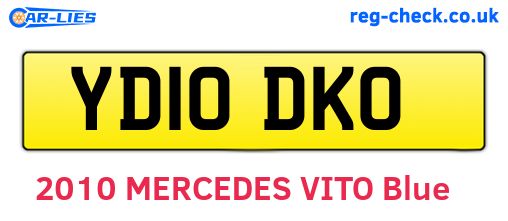 YD10DKO are the vehicle registration plates.