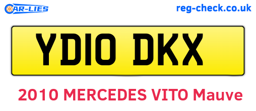 YD10DKX are the vehicle registration plates.