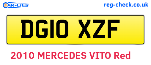DG10XZF are the vehicle registration plates.
