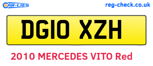 DG10XZH are the vehicle registration plates.