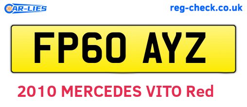 FP60AYZ are the vehicle registration plates.