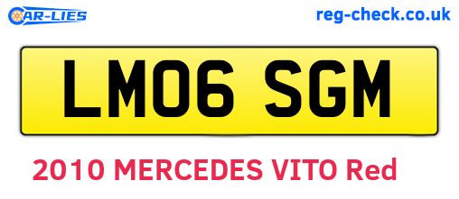LM06SGM are the vehicle registration plates.