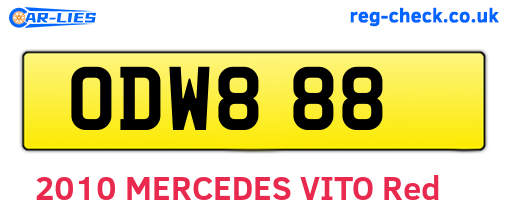 ODW888 are the vehicle registration plates.