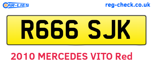 R666SJK are the vehicle registration plates.