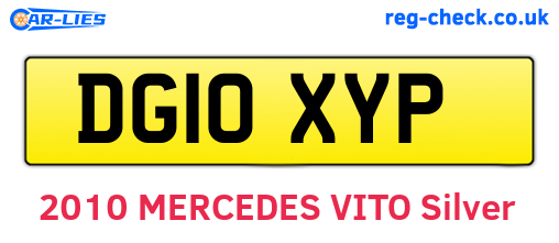 DG10XYP are the vehicle registration plates.