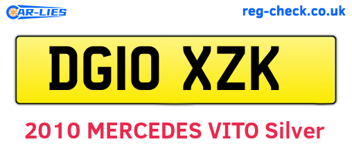 DG10XZK are the vehicle registration plates.