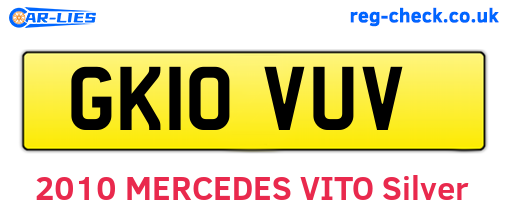 GK10VUV are the vehicle registration plates.