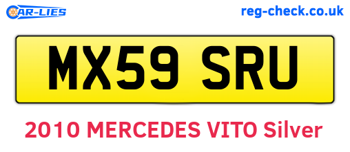 MX59SRU are the vehicle registration plates.