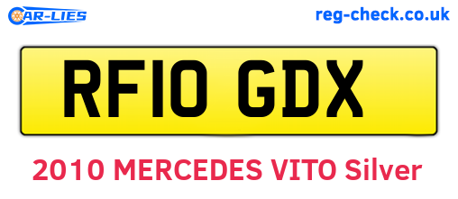 RF10GDX are the vehicle registration plates.