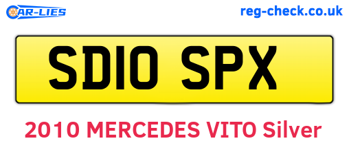 SD10SPX are the vehicle registration plates.