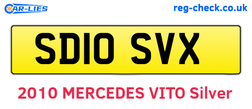 SD10SVX are the vehicle registration plates.