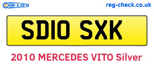 SD10SXK are the vehicle registration plates.