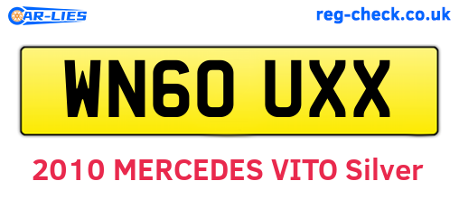 WN60UXX are the vehicle registration plates.