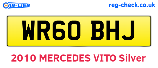 WR60BHJ are the vehicle registration plates.