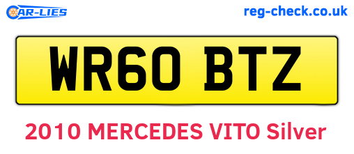 WR60BTZ are the vehicle registration plates.