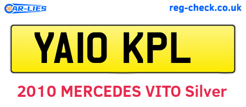 YA10KPL are the vehicle registration plates.