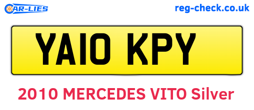 YA10KPY are the vehicle registration plates.