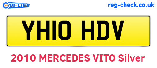 YH10HDV are the vehicle registration plates.