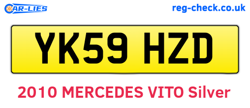 YK59HZD are the vehicle registration plates.