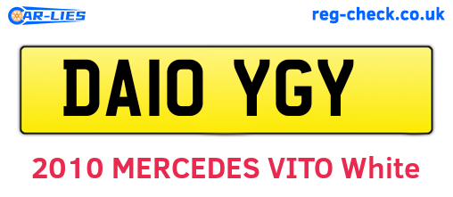 DA10YGY are the vehicle registration plates.