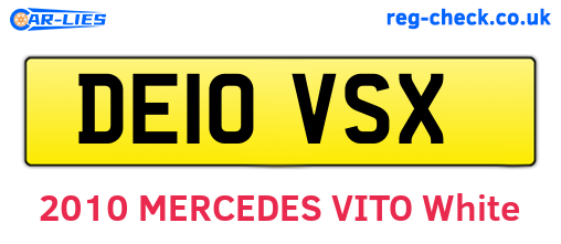 DE10VSX are the vehicle registration plates.