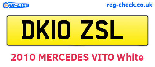 DK10ZSL are the vehicle registration plates.