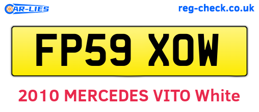 FP59XOW are the vehicle registration plates.