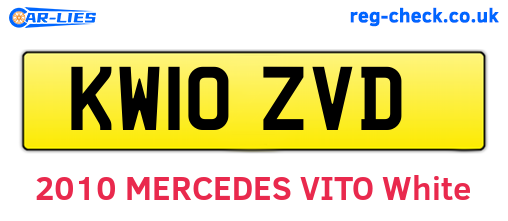 KW10ZVD are the vehicle registration plates.