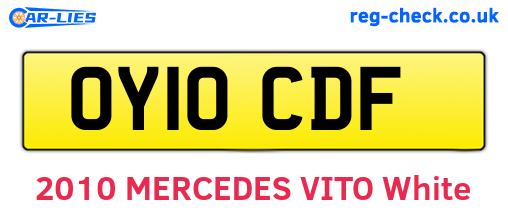 OY10CDF are the vehicle registration plates.