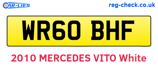 WR60BHF are the vehicle registration plates.