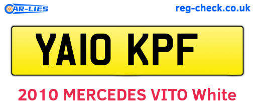 YA10KPF are the vehicle registration plates.