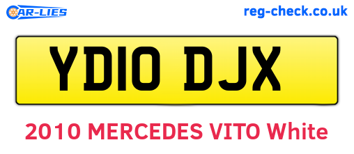 YD10DJX are the vehicle registration plates.