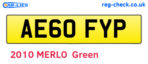 AE60FYP are the vehicle registration plates.