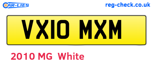 VX10MXM are the vehicle registration plates.