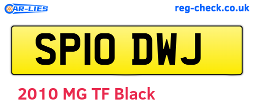 SP10DWJ are the vehicle registration plates.