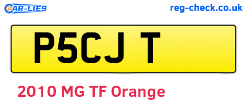 P5CJT are the vehicle registration plates.