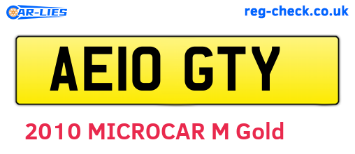 AE10GTY are the vehicle registration plates.