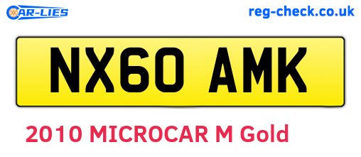 NX60AMK are the vehicle registration plates.