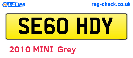 SE60HDY are the vehicle registration plates.