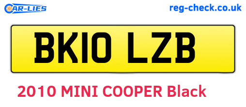 BK10LZB are the vehicle registration plates.