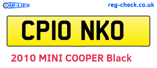 CP10NKO are the vehicle registration plates.