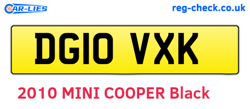 DG10VXK are the vehicle registration plates.