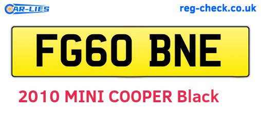 FG60BNE are the vehicle registration plates.